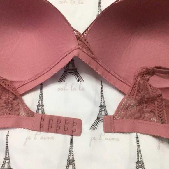 Knix Lace Deep V Bralette Sz XL in Pink Sorbet - Picture 5 of 7
